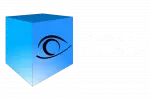 Third eye neurotech logo - a blue cube with an eye on it.